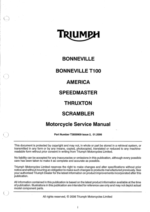 Инструкция по эксплуатации и руководство по ремонту Triumph